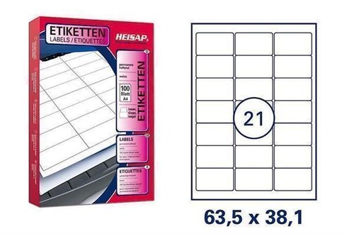 Adress etiketten 38 1mm - adress-etiketten, 63,5