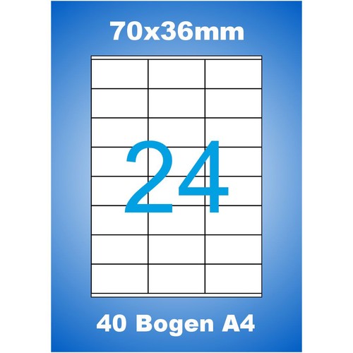 Etiketten 70x36mm blatt a4 - 40,