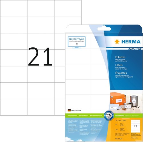 Herma 8634 adressetiketten 10 - herma, adressetiketten,
