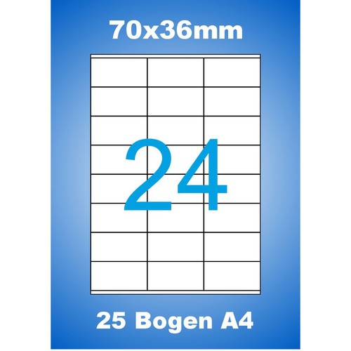 600 etiketten 70x36mm blatt - 70x36mm,