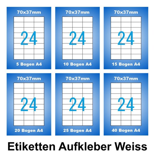 70x37 etiketten 24 - mm,