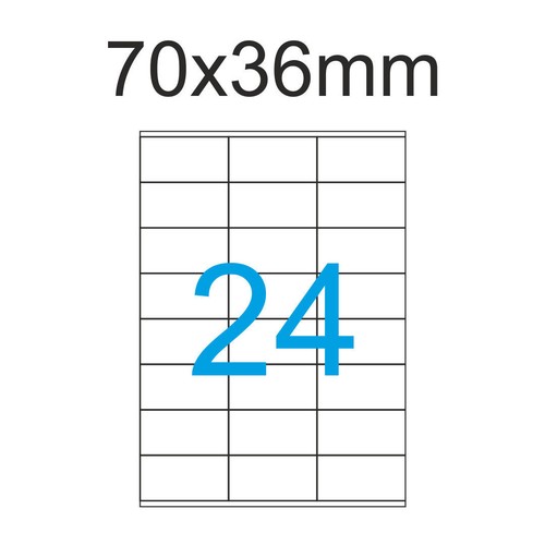 Etiketten 70x36 blatt - mm,