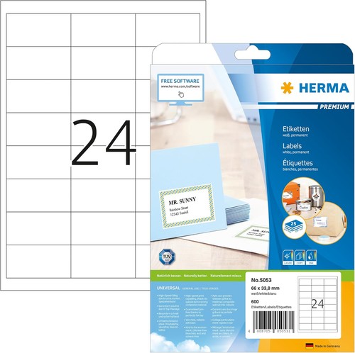 Herma 5053 adressetiketten 25 - adressetiketten,,