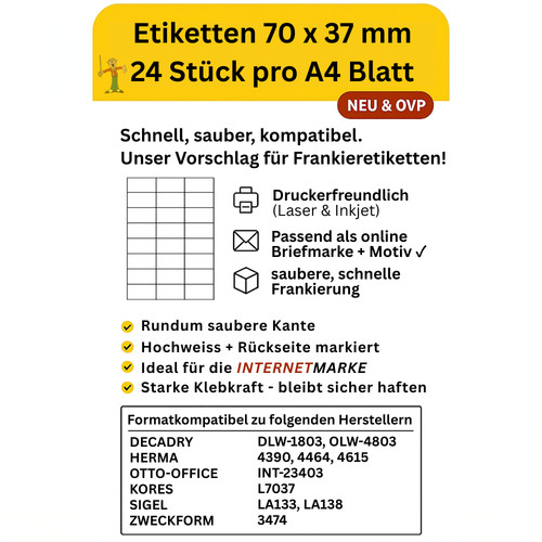 2400 etiketten 70x37 - 2400,